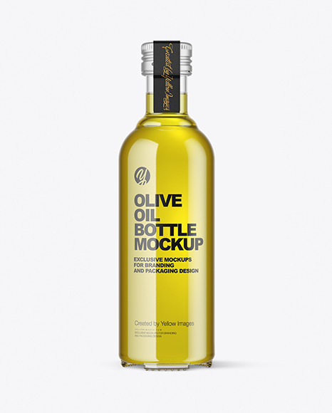 Clear Glass Olive Oil Bottle Mockup