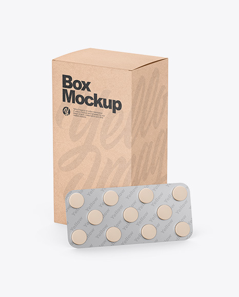 Karft Box W/ Blister Pack Mockup
