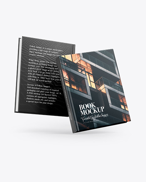 Two Hardcover Books w/ Matte Covers Mockup