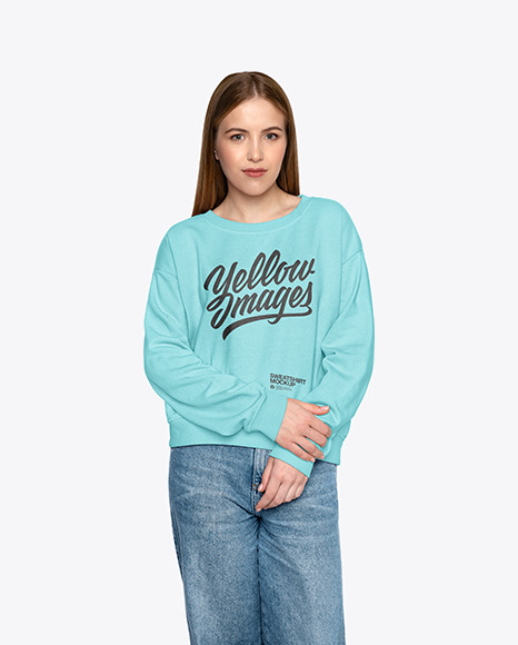 Girl in a Sweatshirt Mockup