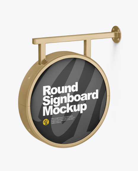 Metallic Round Signboard Mockup