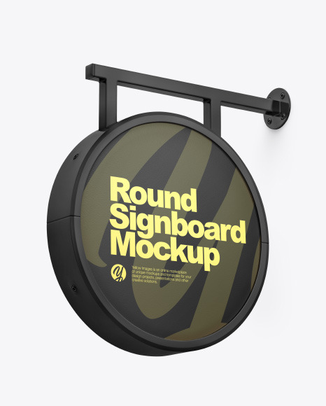 Plastic Round Signboard Mockup