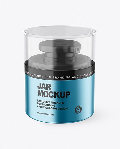 Metallic Cosmetic Jar with Pump Mockup