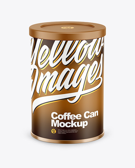 Coffee Tin Can with Matte Finish Mockup