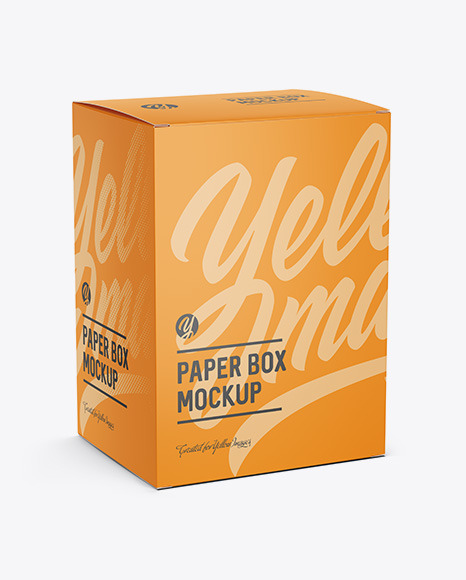 Paper Box Mockup - Halfside View