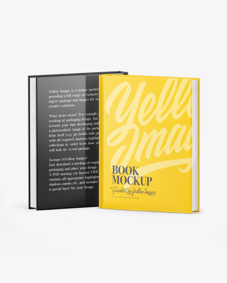 Two Hardcover Books w/ Glossy Covers Mockup