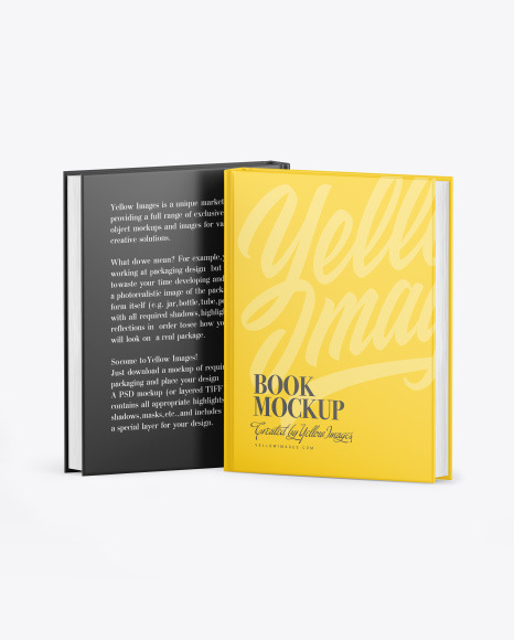 Two Hardcover Books w/ Mattle Covers Mockup