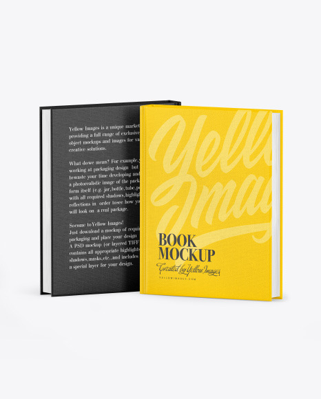 Two Hardcover Books w/ Fabric Covers Mockup