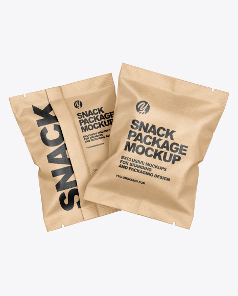 Two Kraft Snack Package Mockup