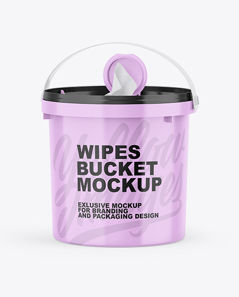 Glossy Wipes Bucket Mockup