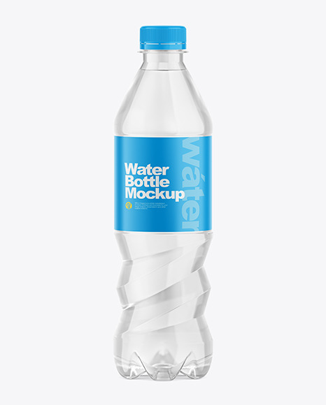 500ml Clear Plastic Water Bottle Mockup