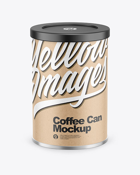Coffee Tin Can with Kraft Finish Mockup