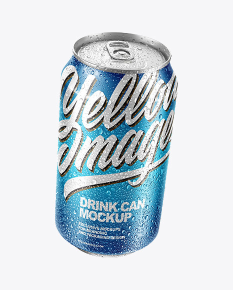 Can With Water Drops Mockup