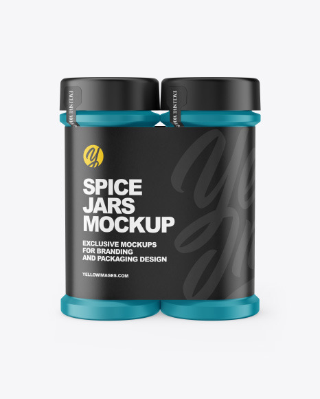 Two Matte Spice Jars Mockup