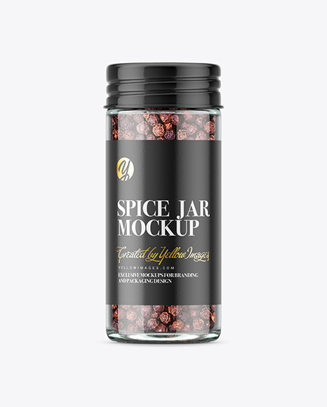 Spice Jar with Black Pepper Mockup