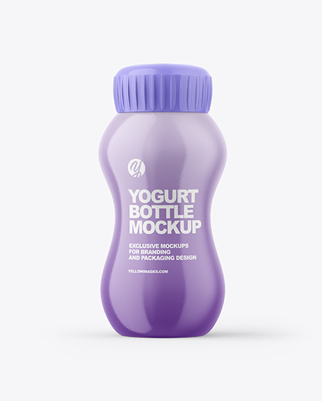 125ml Glossy Yogurt Bottle Mockup