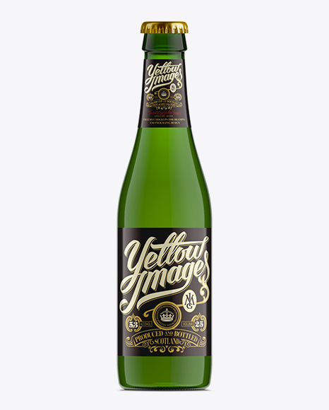 330ml Vishy Green Bottle For Beer Mockup