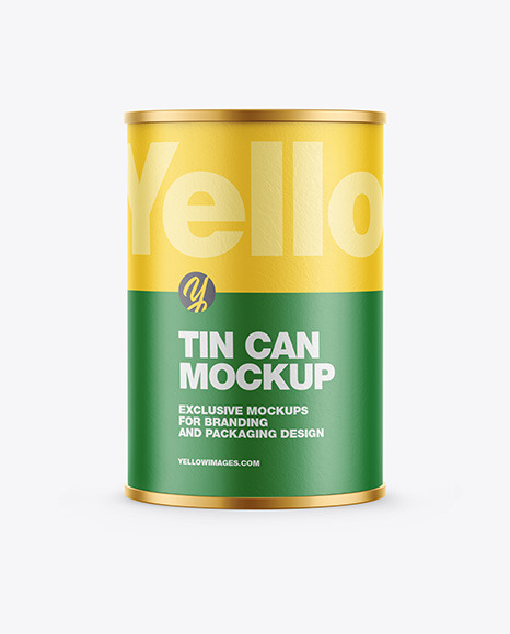 Coffee Tin Can with Paper Finish Mockup
