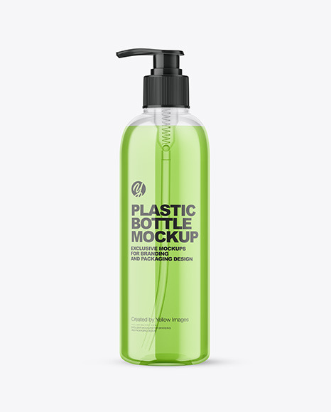 Clear plastic Bottle w/ Pump Mockup