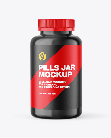 Glossy Pills Jar Mockup