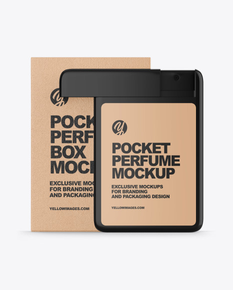 Pocket Perfume With Kraft Box Mockup