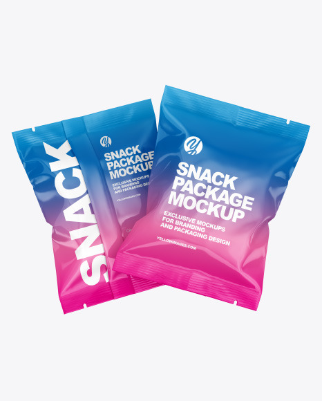Two Glossy Snack Package Mockup