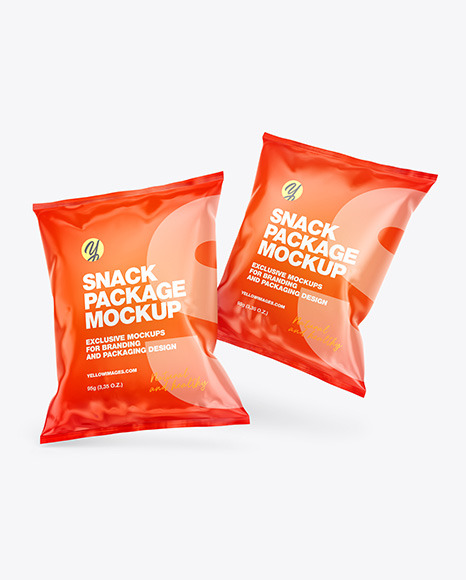 Two Glossy Snack Packages Mockup
