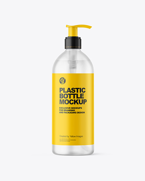 500ml Frosted Cosmetic Bottle with Pump Mockup