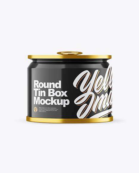 Glossy Round Tin Box Mockup