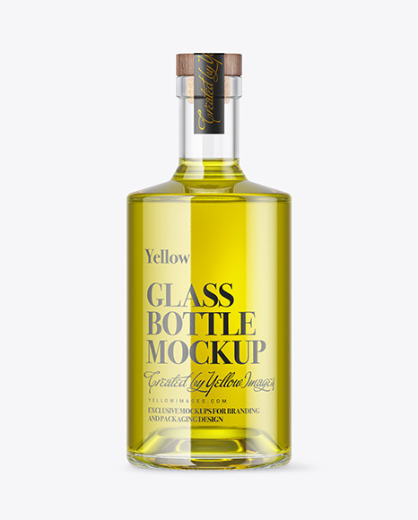 Olive Oil Bottle with Wooden Cap Mockup