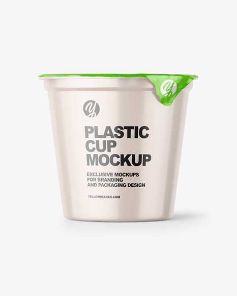 Round Glossy Plastic Cup Mockup