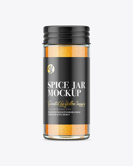 Spice Jar with Curry Mockup