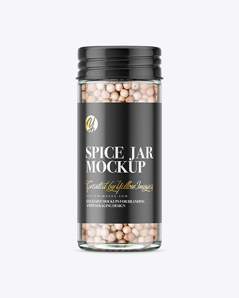 Spice Jar with White Pepper Mockup
