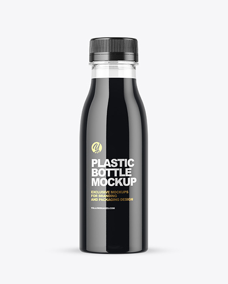 Clear Plastic Bottle  with Dark Drink Mockup