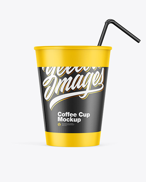 Matte Coffee Cup w/ Holder Mockup