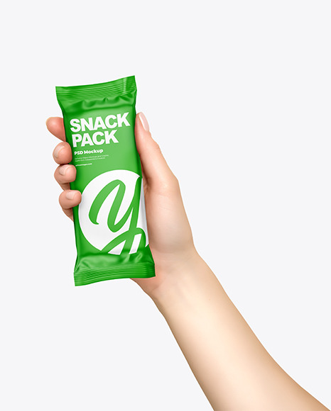 Matte Snack Bar in a Hand Mockup