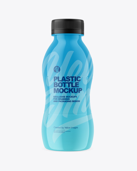 200 ml Glossy Plastic Bottle Mockup