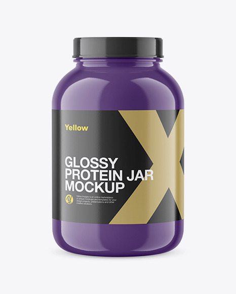 Glossy Protein Jar Mockup