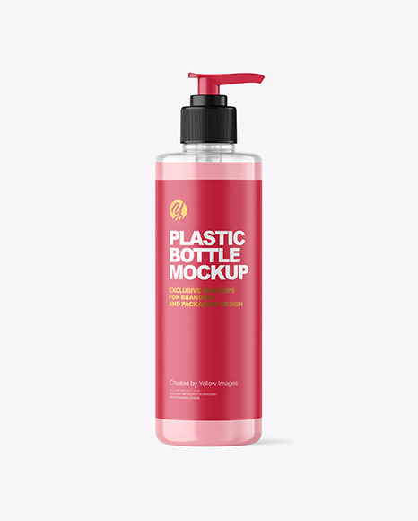 500ml Liquid Soap Cosmetic Bottle with Pump Mockup