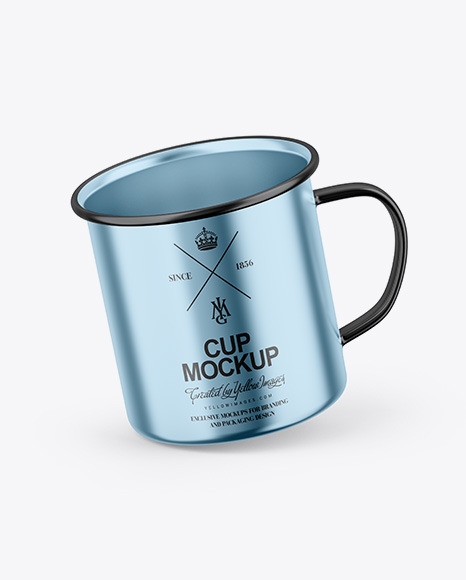 Glossy Metallic Cup Mockup