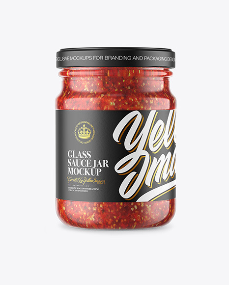 Glass Jar With Chili Sauce Mockup