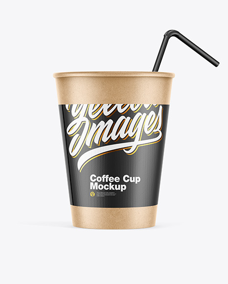 Kraft Coffee Cup w/ Holder Mockup