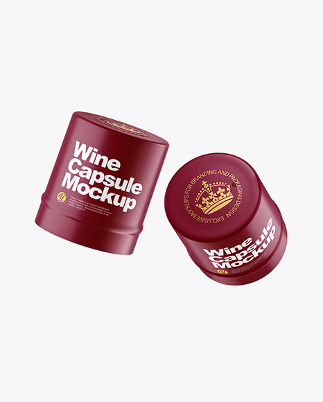 Two Matte Wine Capsules Mockup