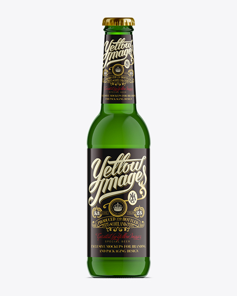 330ml Longneck Bottle Mockup / Emerald Green Glass