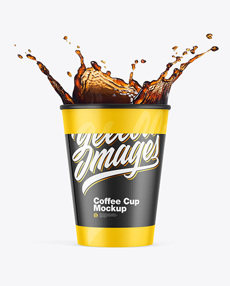 Matte Coffee Cup w/ Holder Mockup