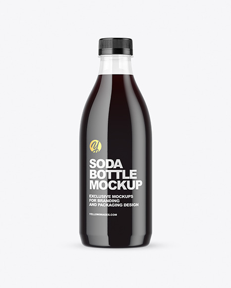 Clear Plastic Bottle with Dark Drink Mockup