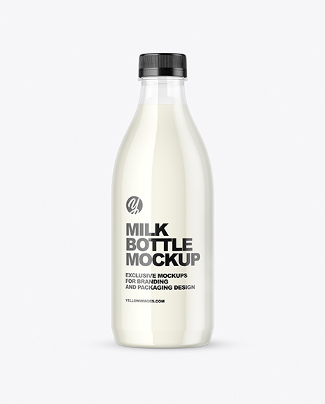 Clear Plastic Milk Bottle Mockup