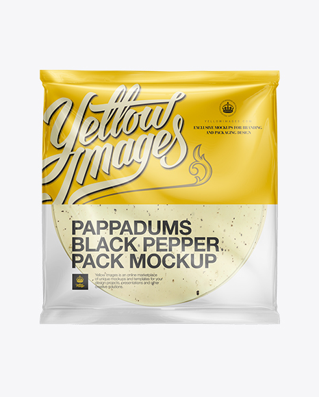 Black Pepper Poppadum Packaging Mockup