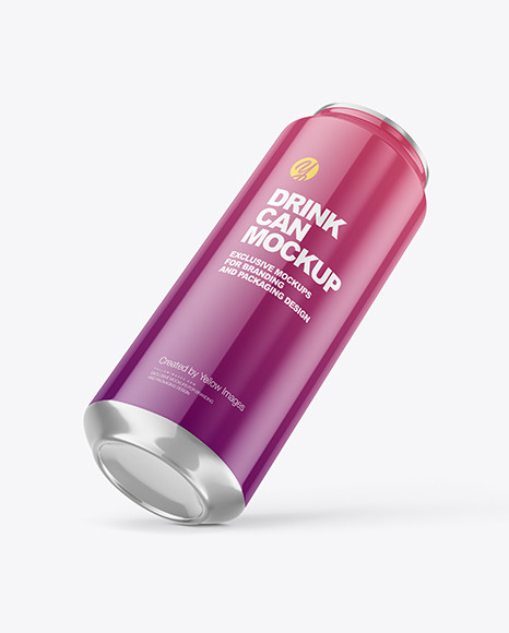 500ml Glossy Drink Can Mockup