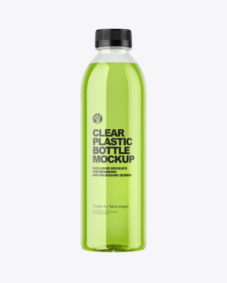 Clear Plastic Drink Bottle Mockup